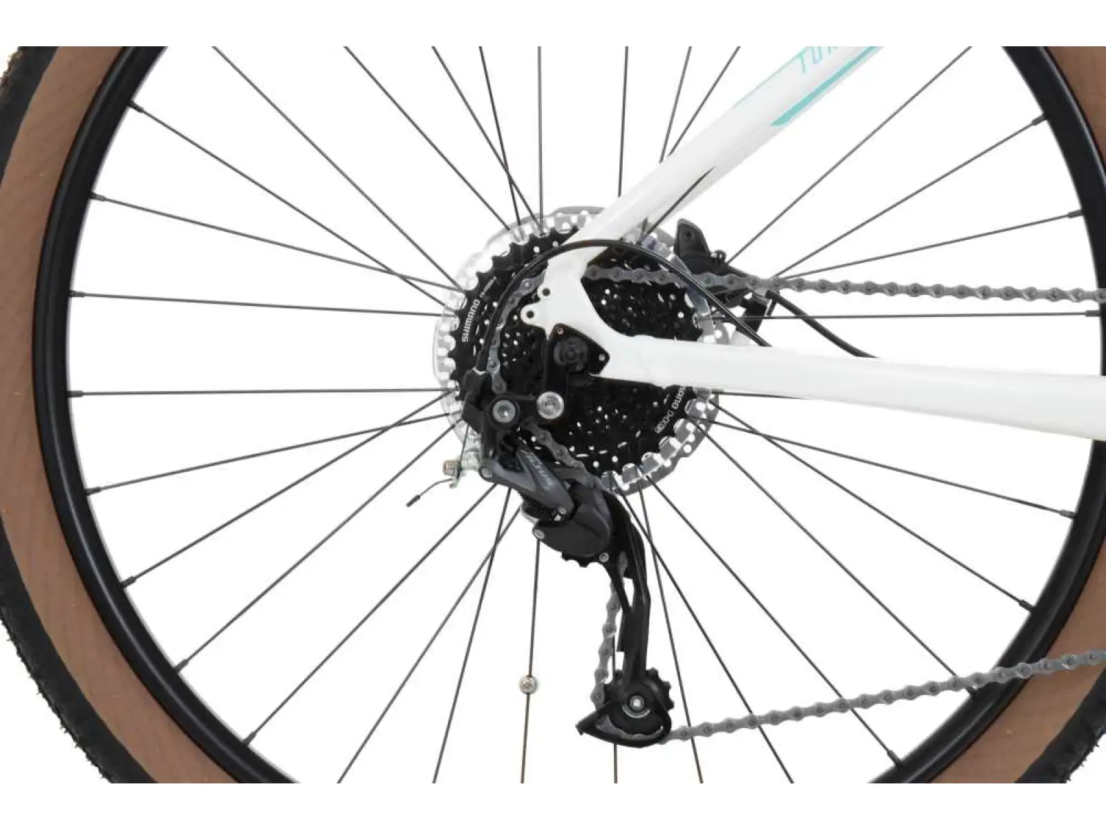 Rock Machine Torrent e30-29 low-entry mountain e-bike Gloss White/Petrol/Neon Cyan