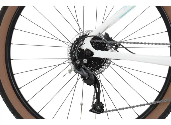 Rock Machine Torrent e30-29 low-entry mountain e-bike Gloss White/Petrol/Neon Cyan