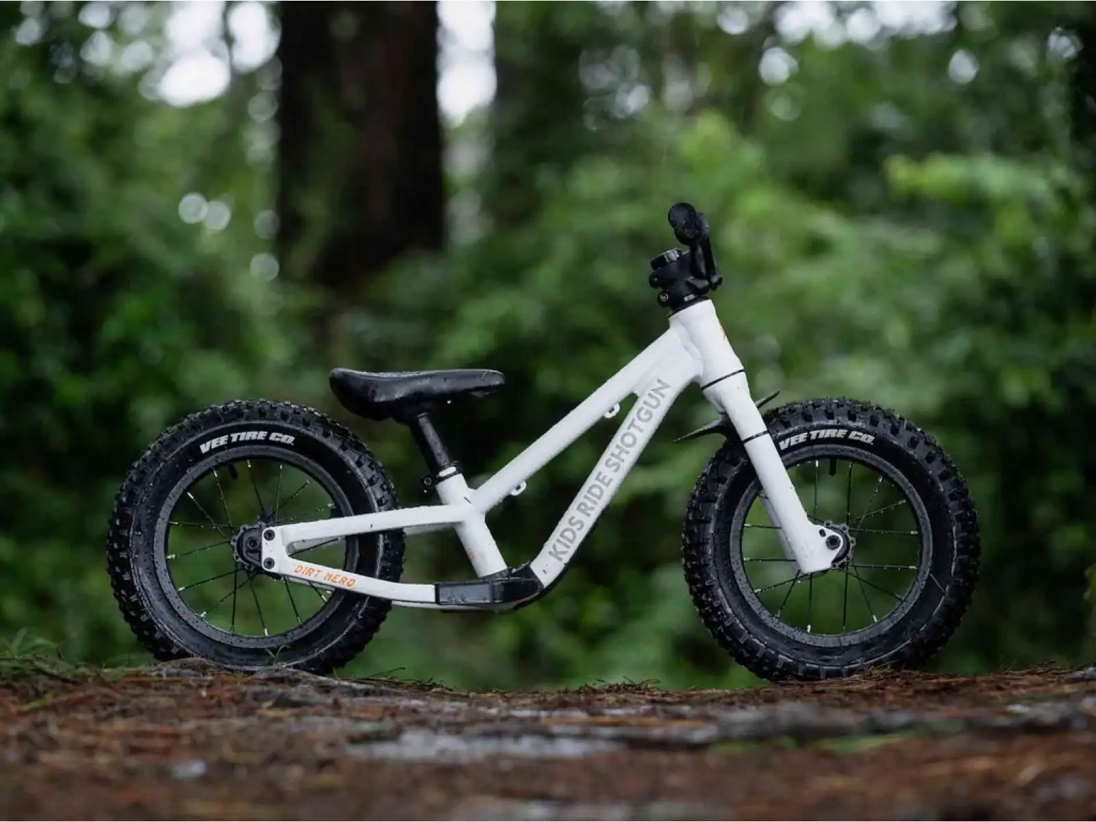 Kids Ride Shotgun Dirt Hero 14 balance bike with brake