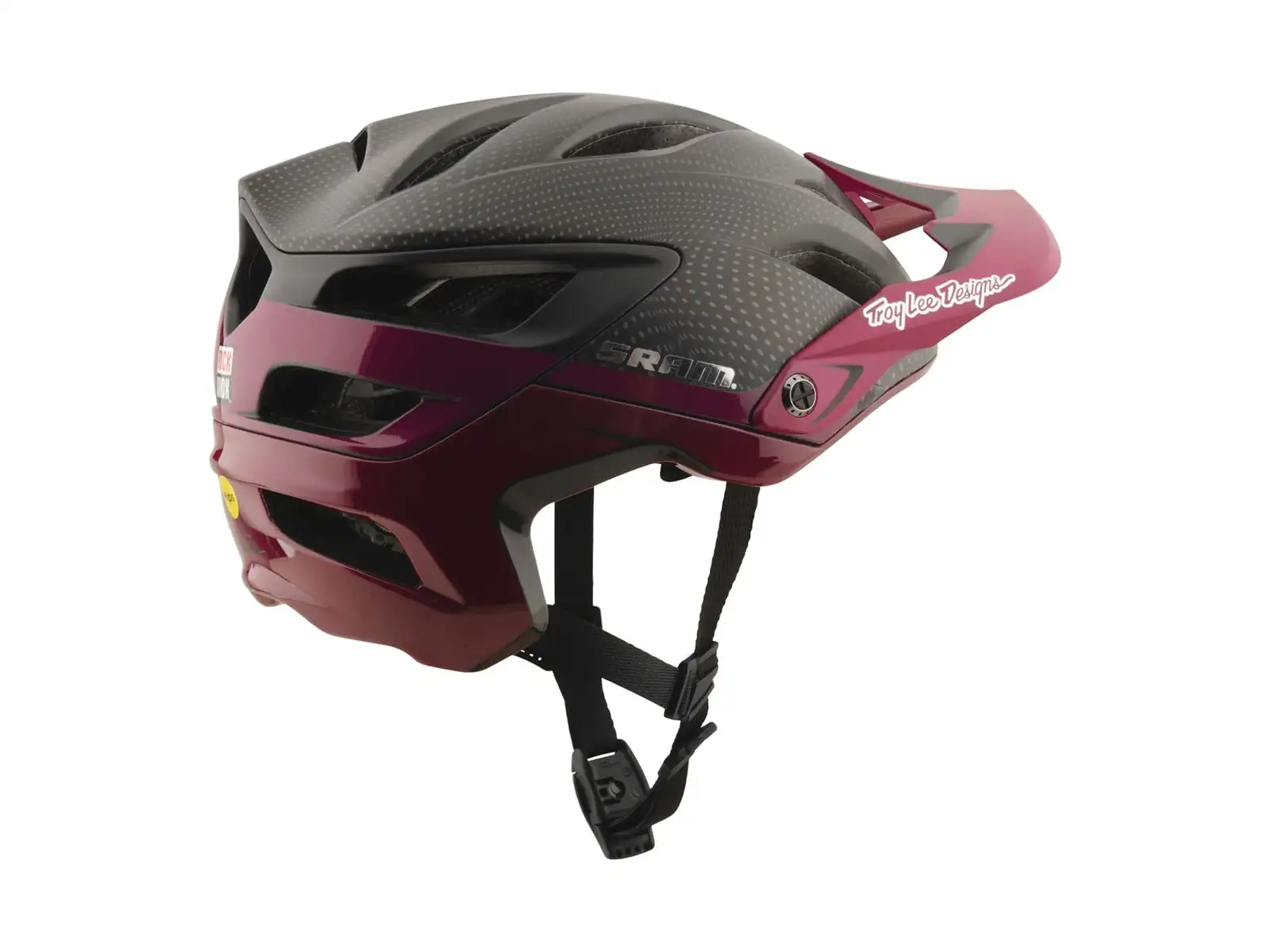 Troy Lee Designs x SRAM A3 helmet Radioscape Black/Berry