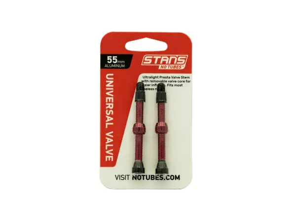 No Tubes Universal Tubeless Alu valves 55 mm - pair red