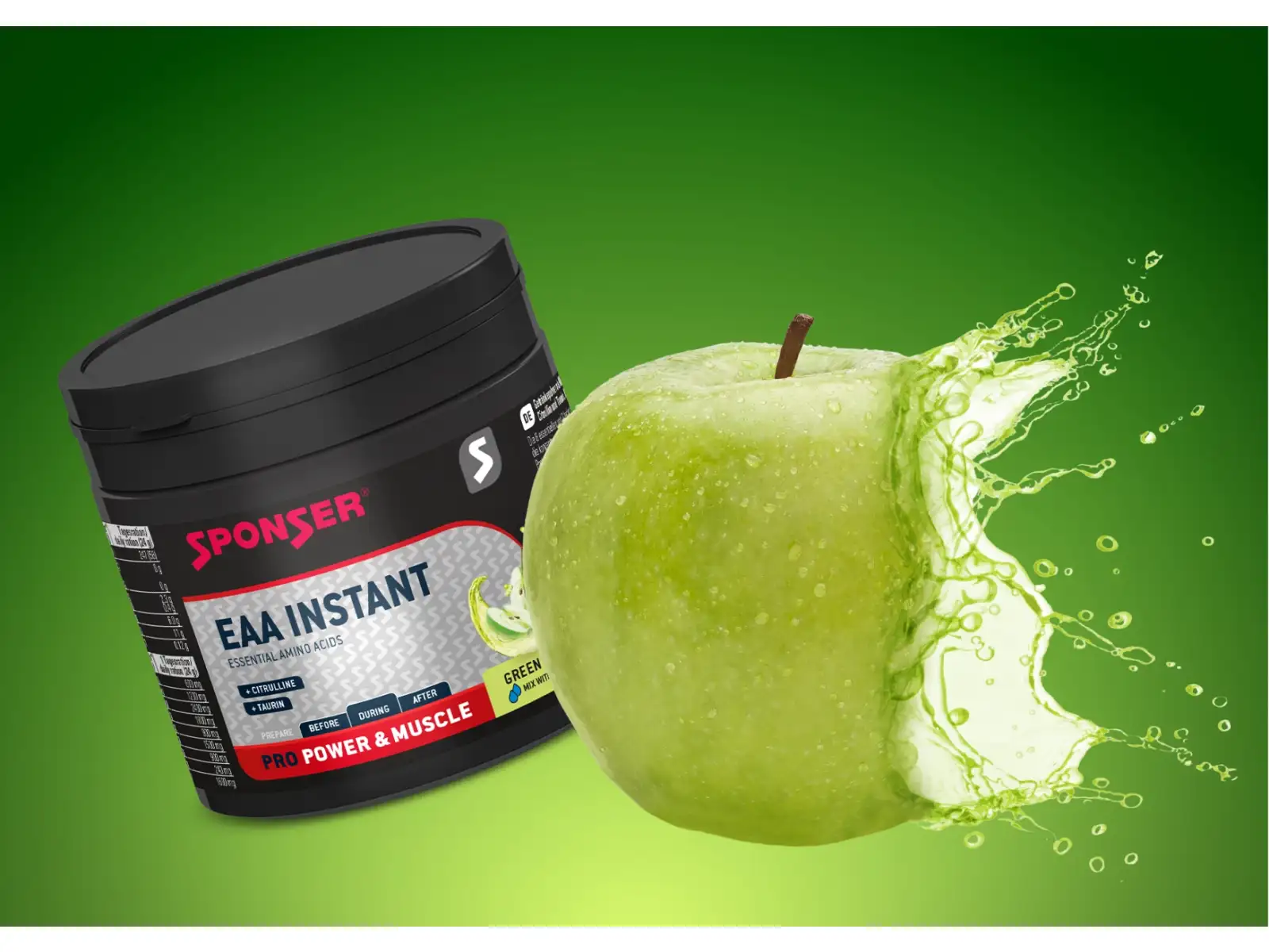 Sponser EAA Instant 300 g Amino Acids Powder Green Apple