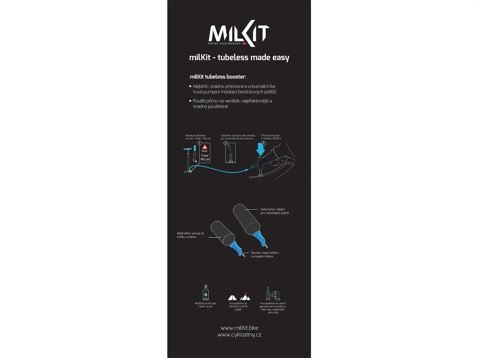 milKit booster 2-in-1 pressure pump 0.6 l black