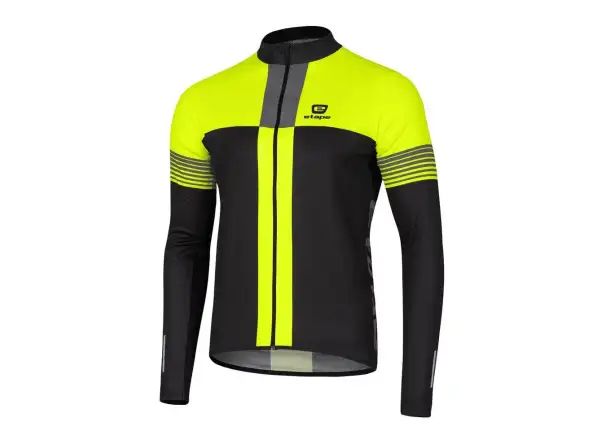 Etape Comfort men's long sleeve jersey black/yellow fluo
