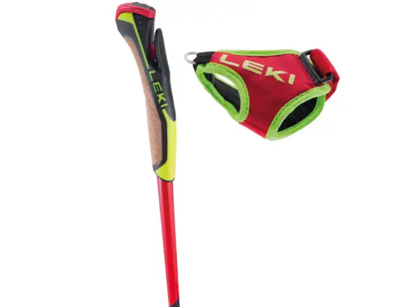 Leki PRC 750 cross-country poles Bright red/Neon yellow/Black