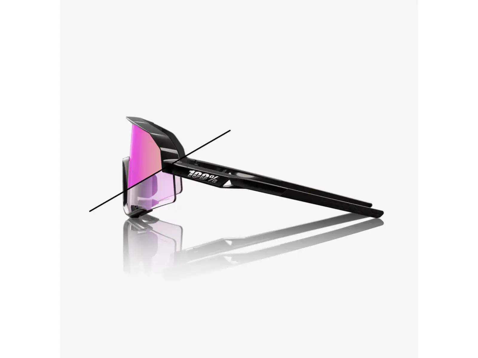 100% Slendale sunglasses Gloss Black/Photochromic Purple Mirror