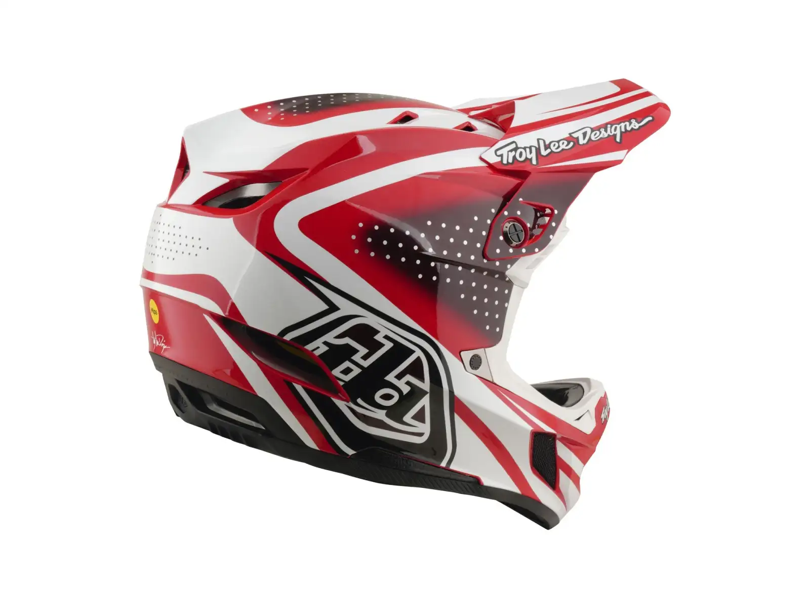 Troy Lee Designs D4 Polyacrylite MIPS helmet Line Fire/white