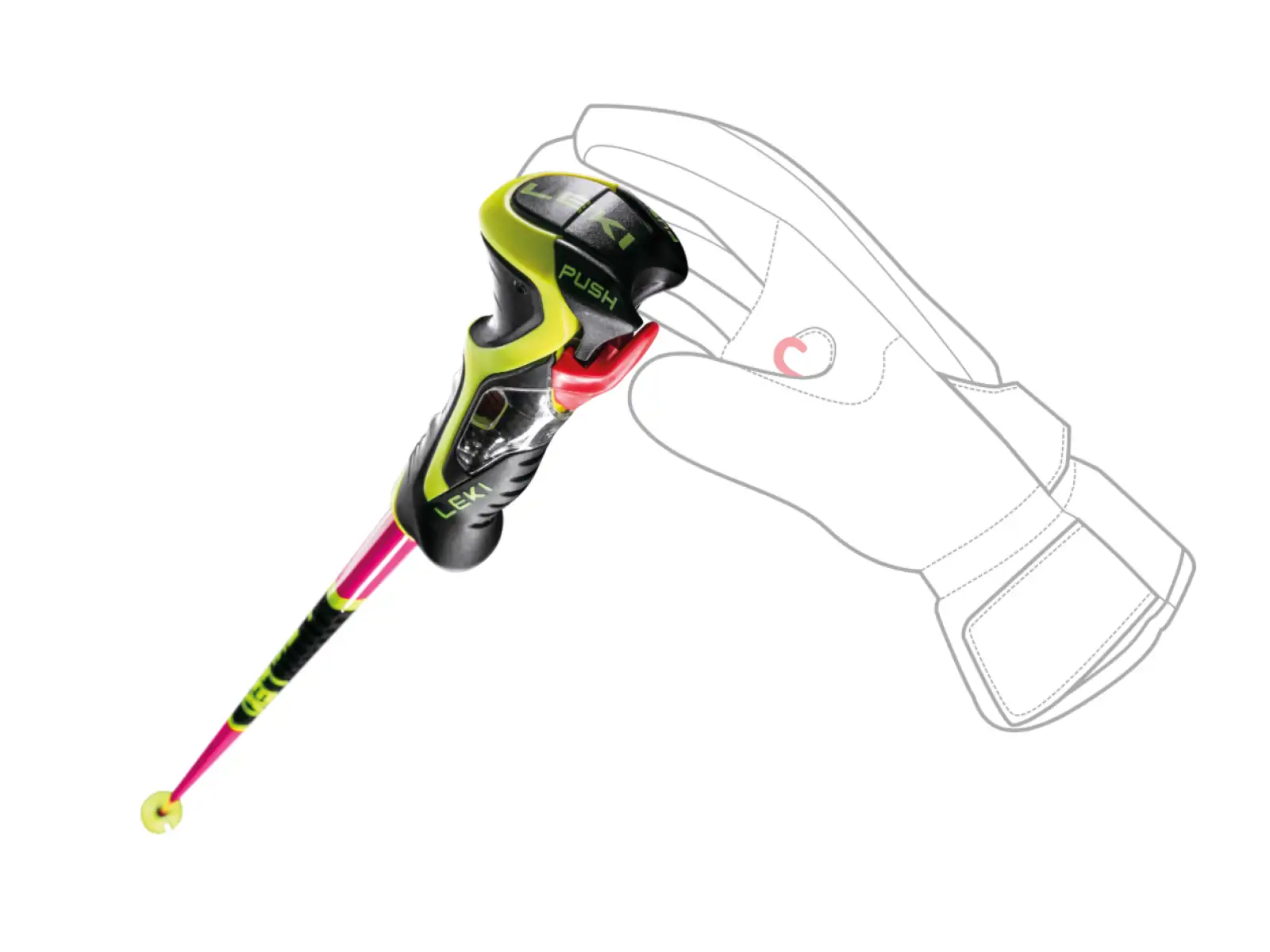 Leki WCR TBS SL 3D alpine poles Neonpink/Black/Neonyellow