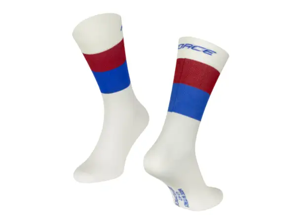 Force Rainbow cycling socks cream/blue/red