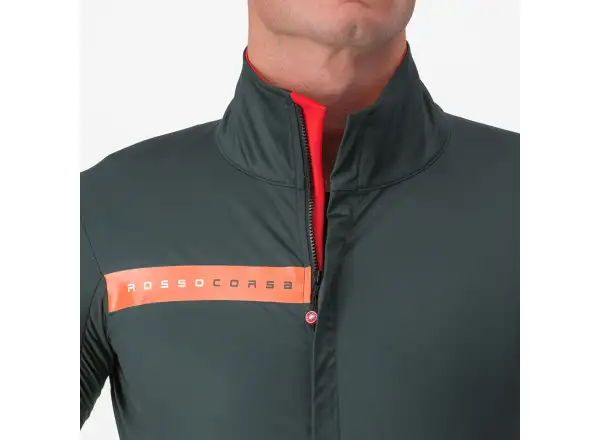 Castelli Beta RoS men's jacket Rover Green/Red Orange