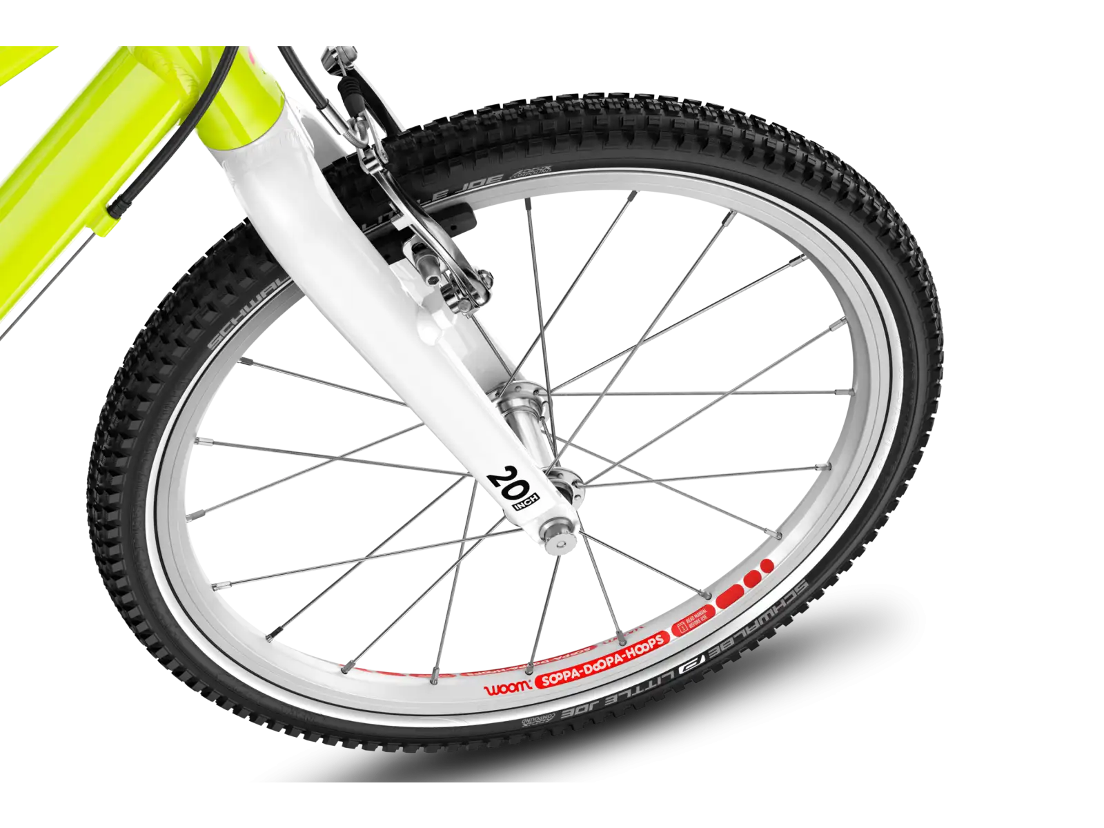 Woom GO 4 kids bike neon lime