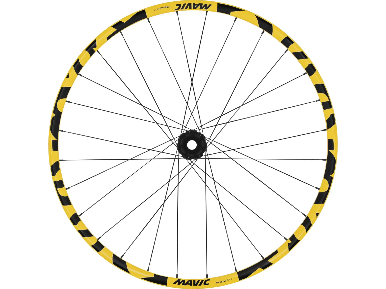 Mavic Deemax DH žlutá 27,5" 12x157 mm 6děr zadní vypletené kolo ořech Shimano HG