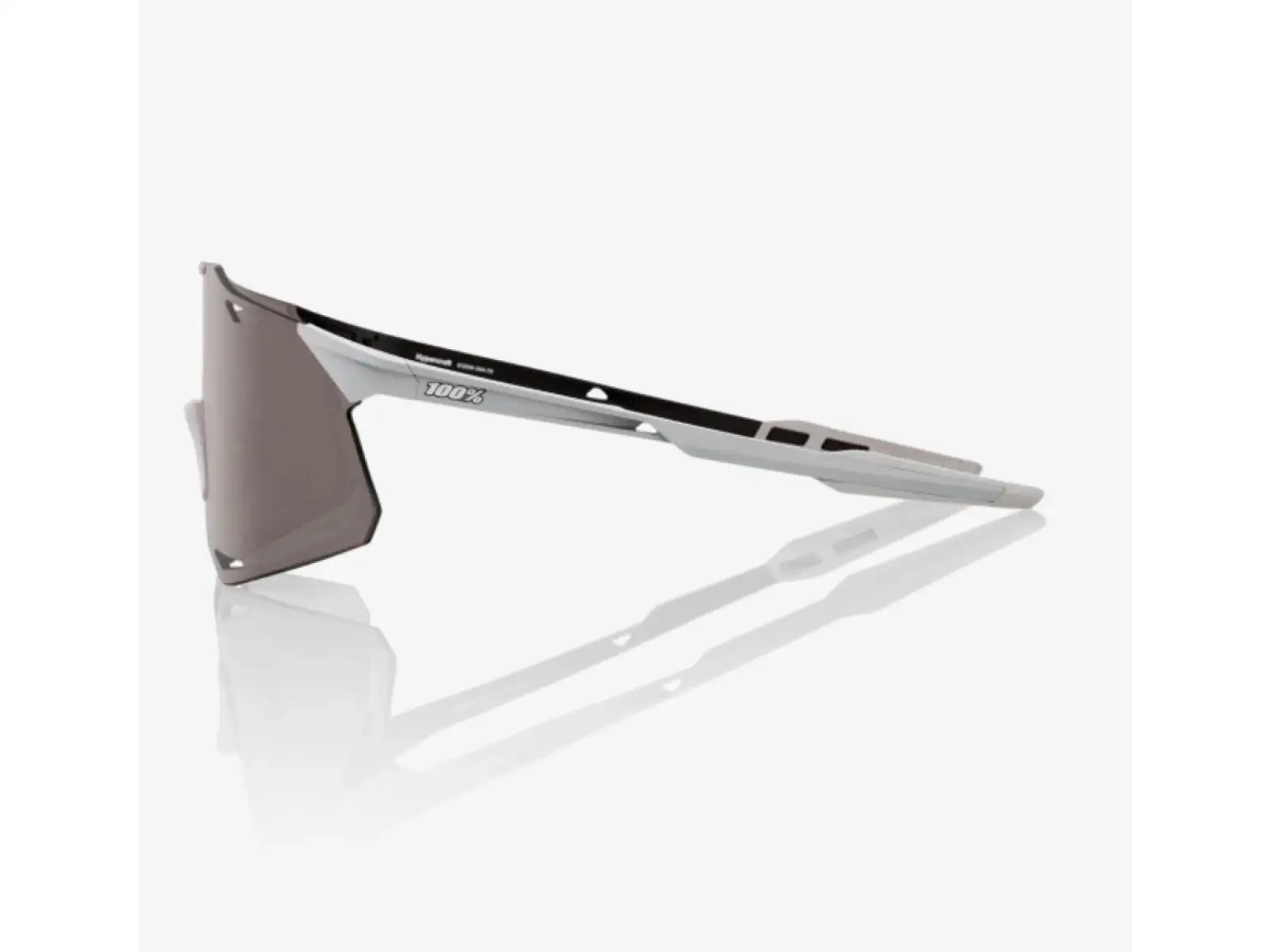 100% Hypercraft Glasses Matte Stone Grey/HiPER Crimson Silver Mirror Lens