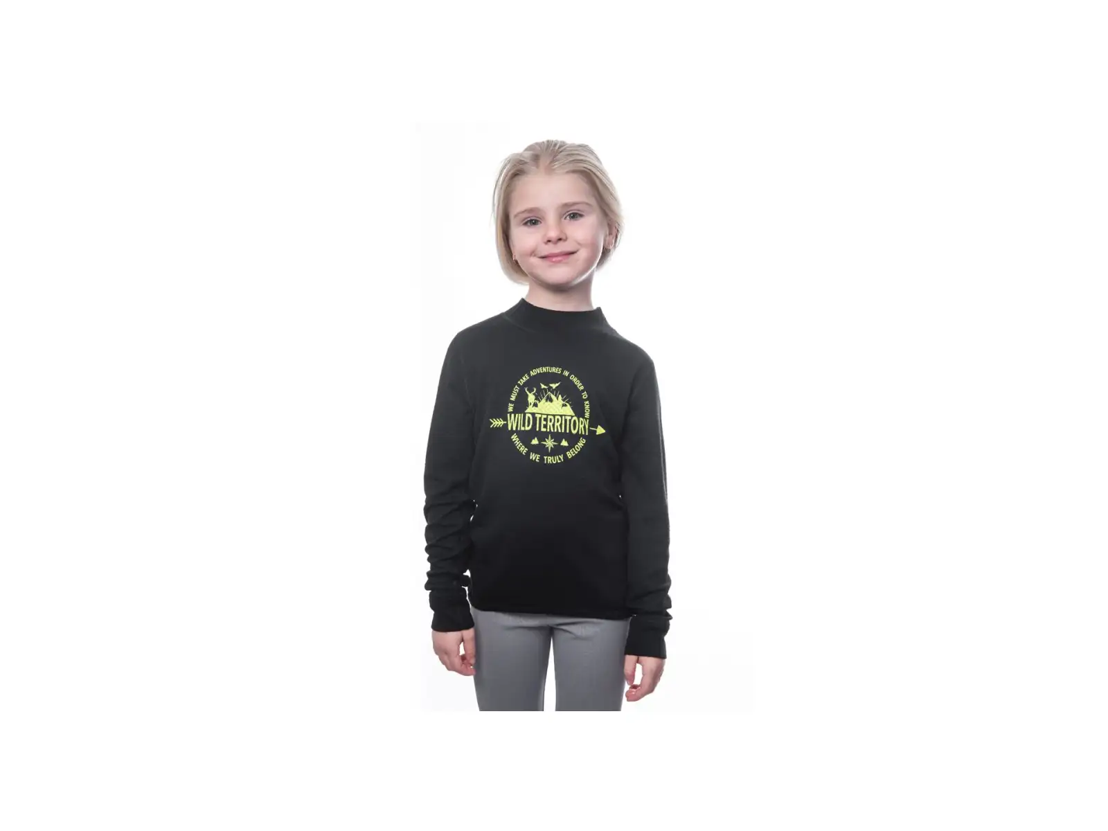 Sensor Merino DF Territory children's long sleeve shirt black