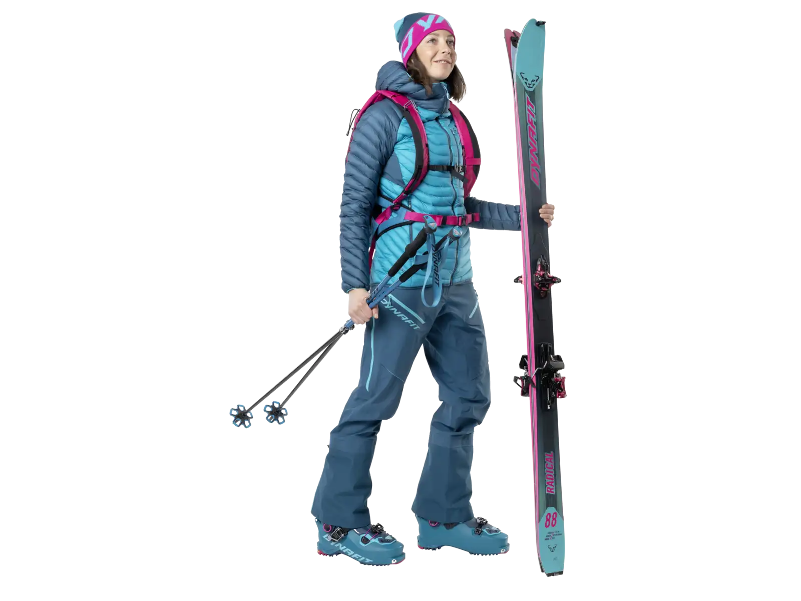Dynafit Tour Vario 2.0 telescopic poles Fluo Coral
