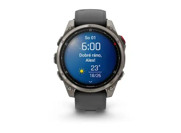 Garmin fenix 8 Pro 47 mm, AMOLED Sapphire, Titanium with silicone strap Graphite/Black