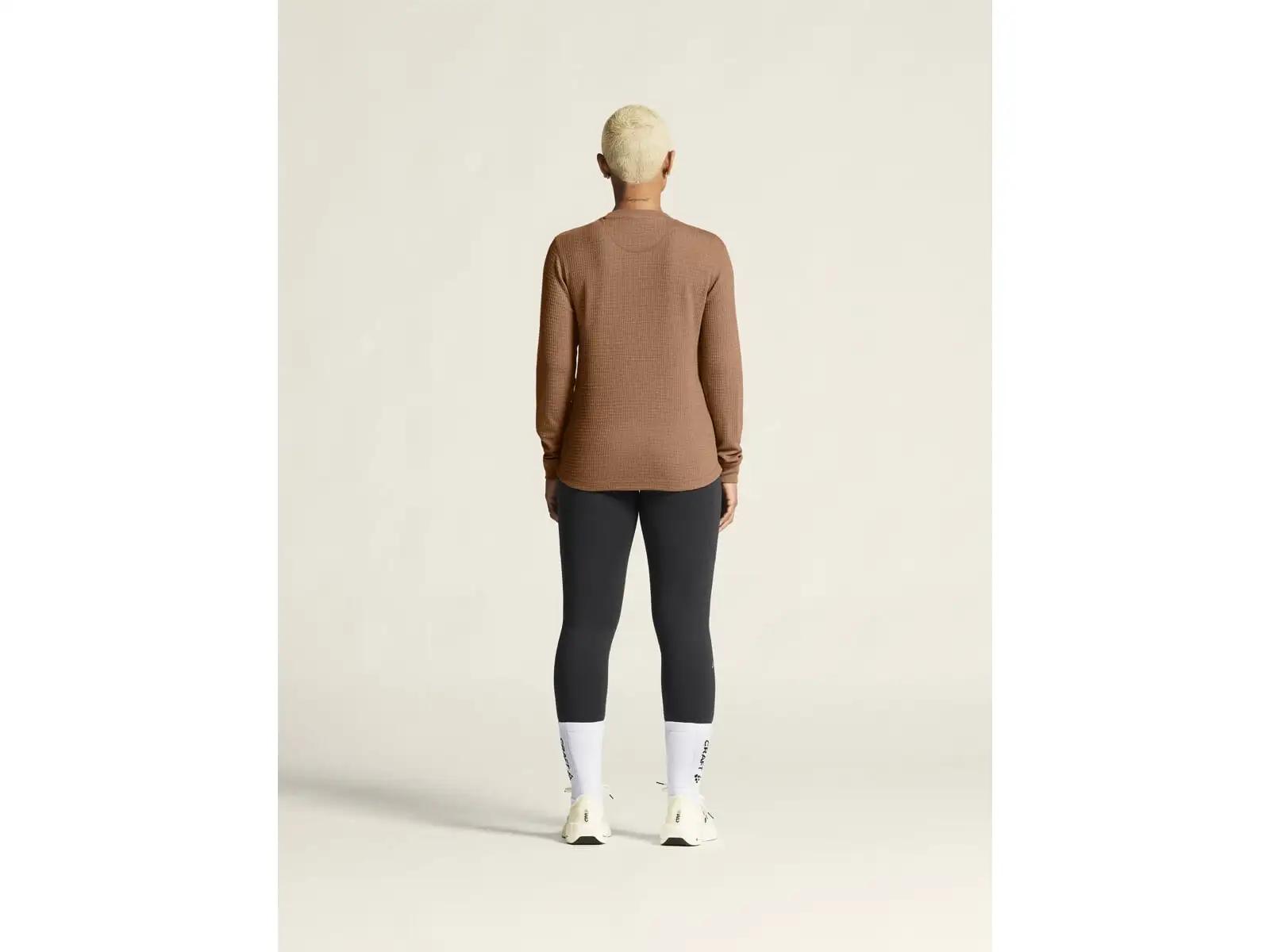 Craft Wool Waffle women's shirt long sleeve brown