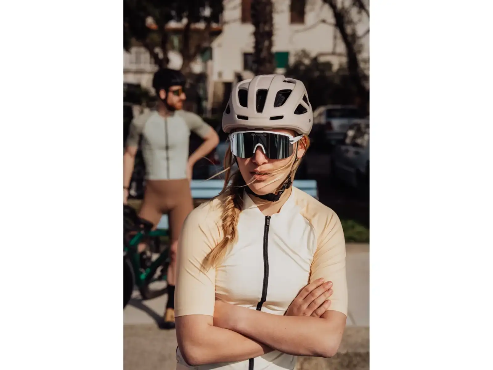 Force Epic cycling glasses white/blue mirrored lens