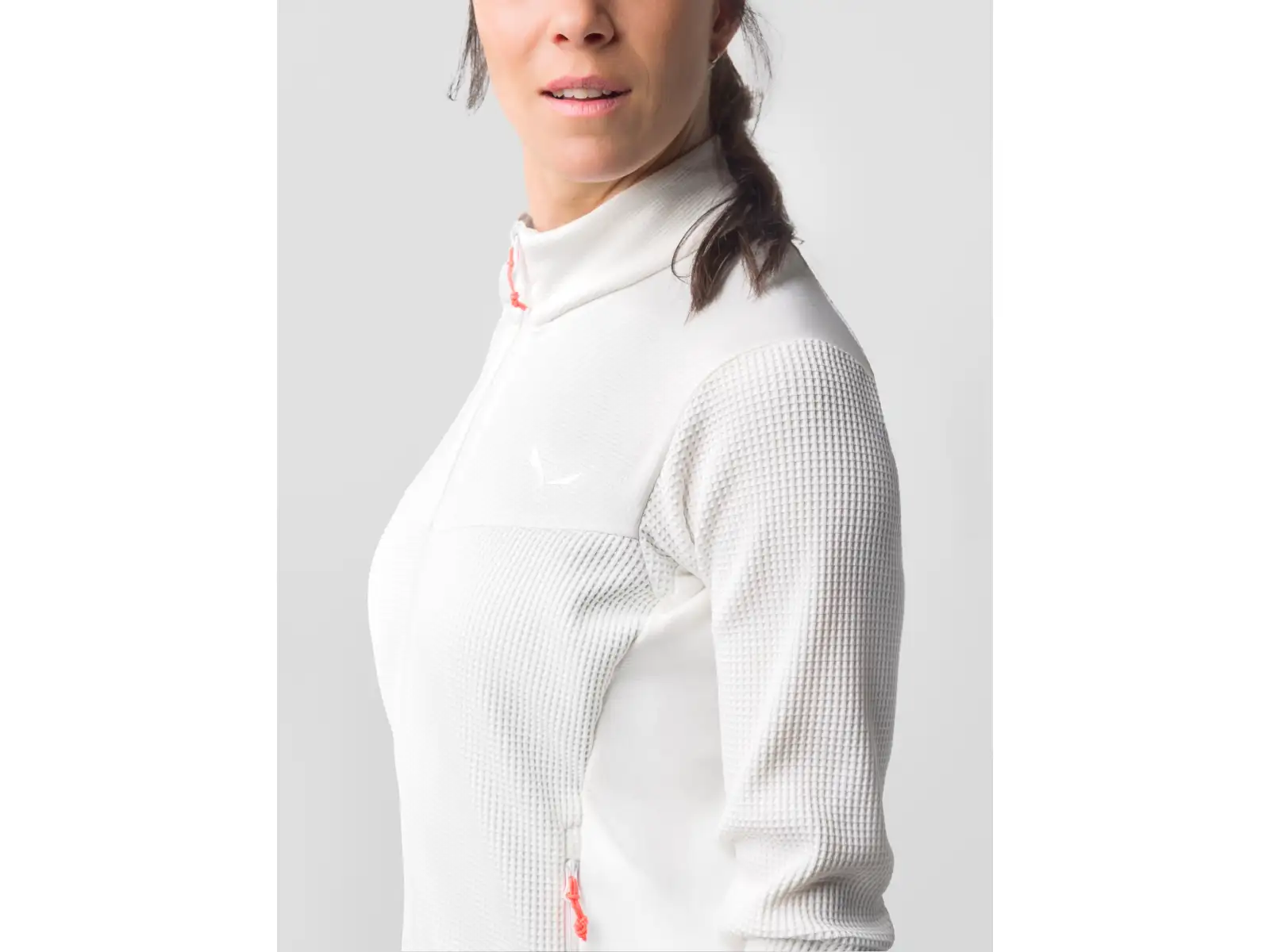 Salewa Puez Waffle HYB PL women's sweatshirt White