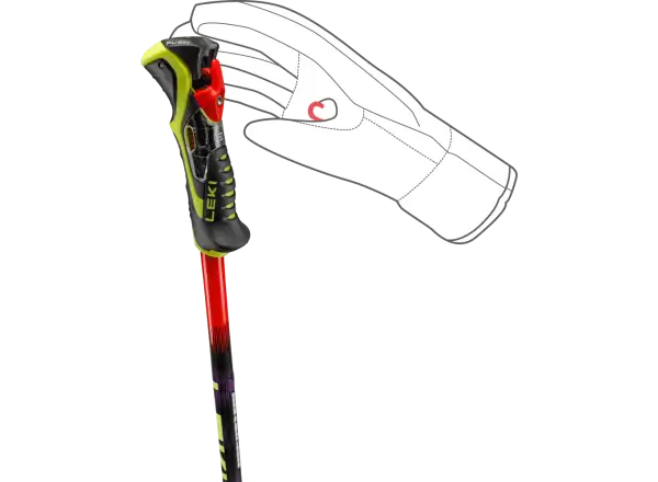 Leki WCR Pro Lite SL TR downhill poles Bright red-violet-neonyellow