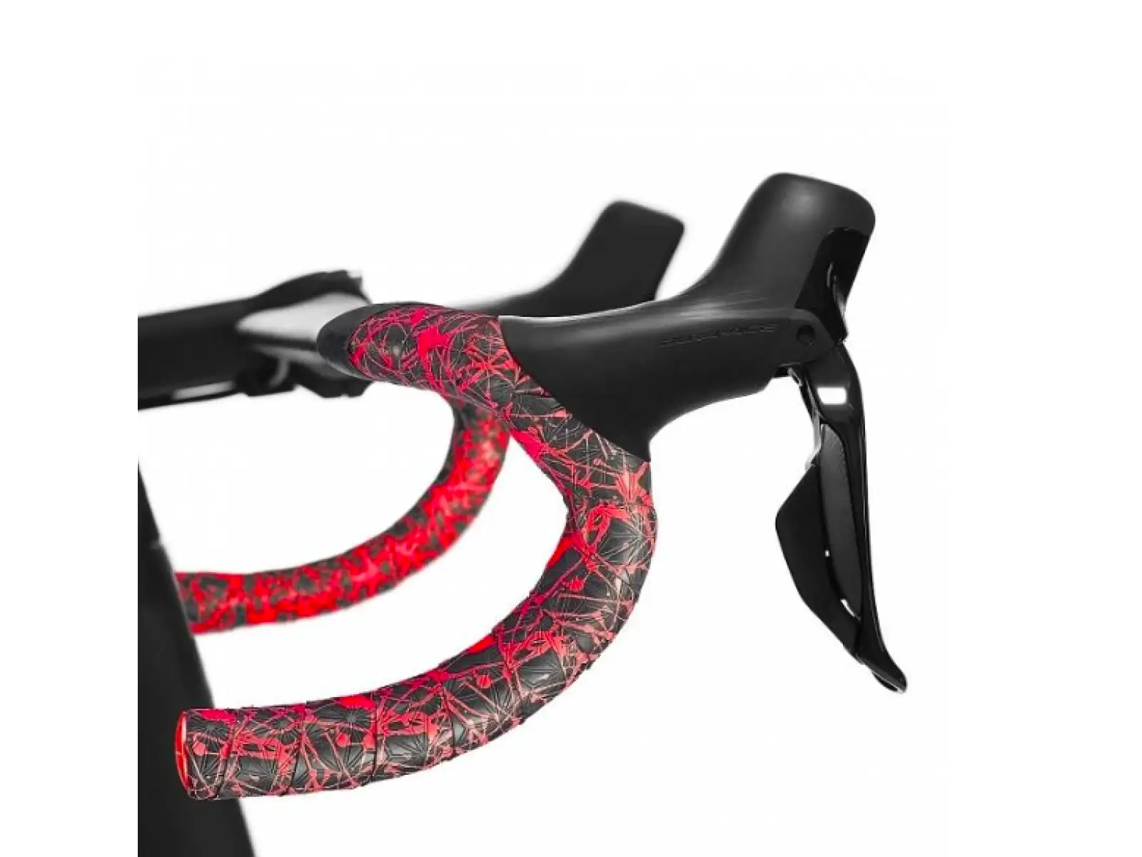 Supacaz Super Sticky Kush Splat tape Neon Red/Red plugs