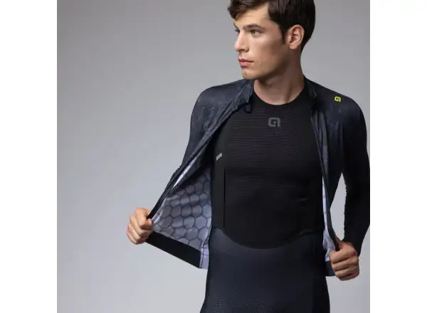 Alé R-EV1 Grafenium men's insulated cycling jersey Black