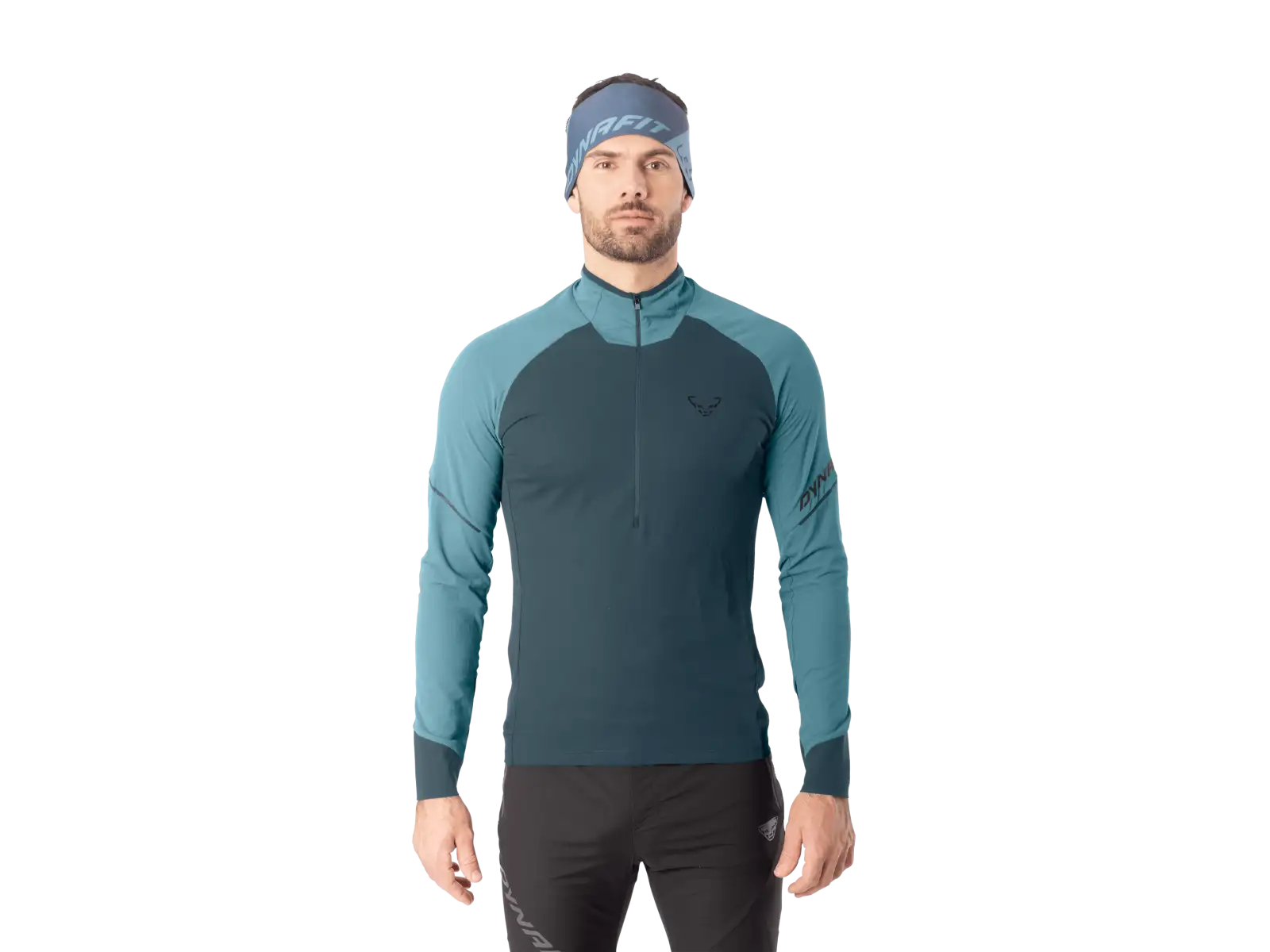 Dynafit Aalpine Zip men's running T-shirt long sleeve Smoke blue/0720