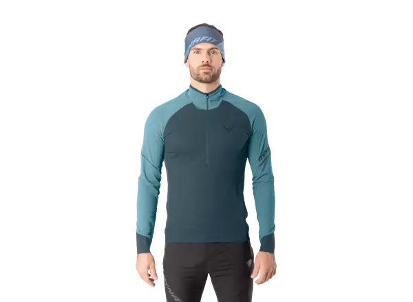 Dynafit Aalpine Zip men's running T-shirt long sleeve Smoke blue/0720