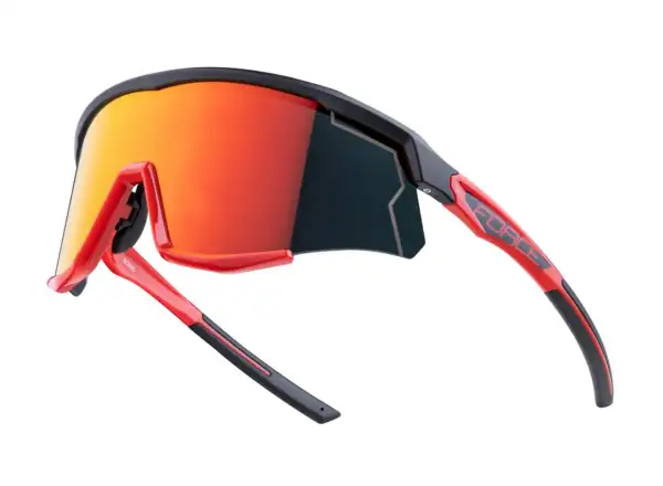 Force Sonic cycling glasses black/red, red mirror lenses