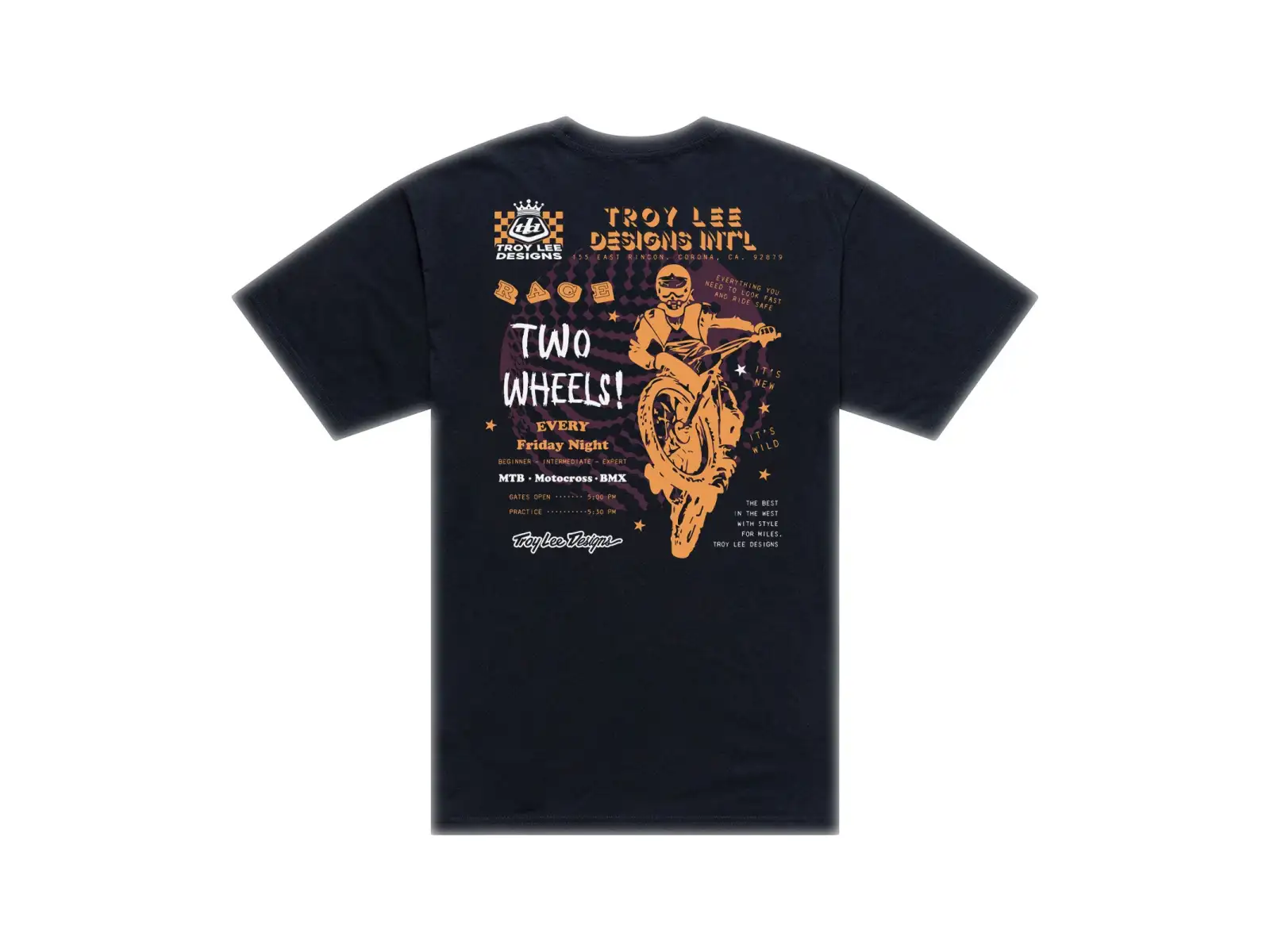 Troy Lee Designs Friday Night Line men's T-shirt short sleeve Black