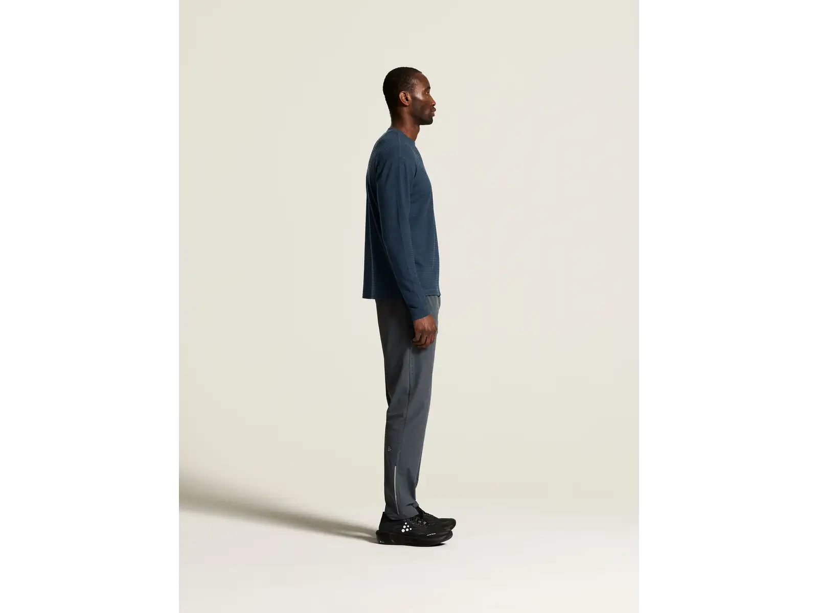 Craft Wool Waffle men's long sleeve shirt blue