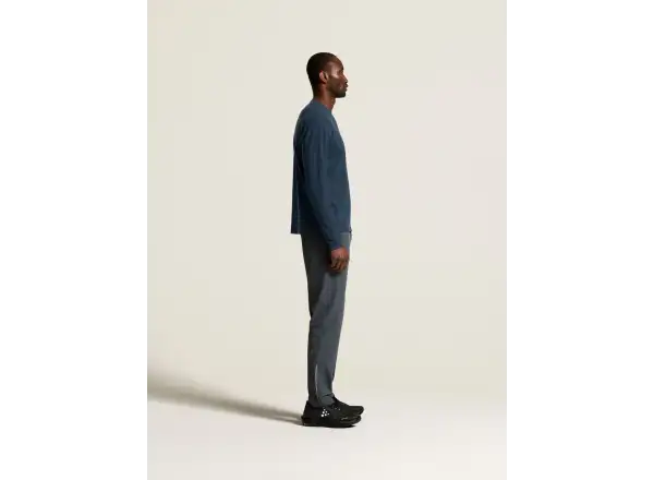 Craft Wool Waffle men's long sleeve shirt blue