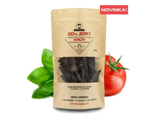 Usušil & syn 100% JERKY Turkey with Basil and Tomato 50 g