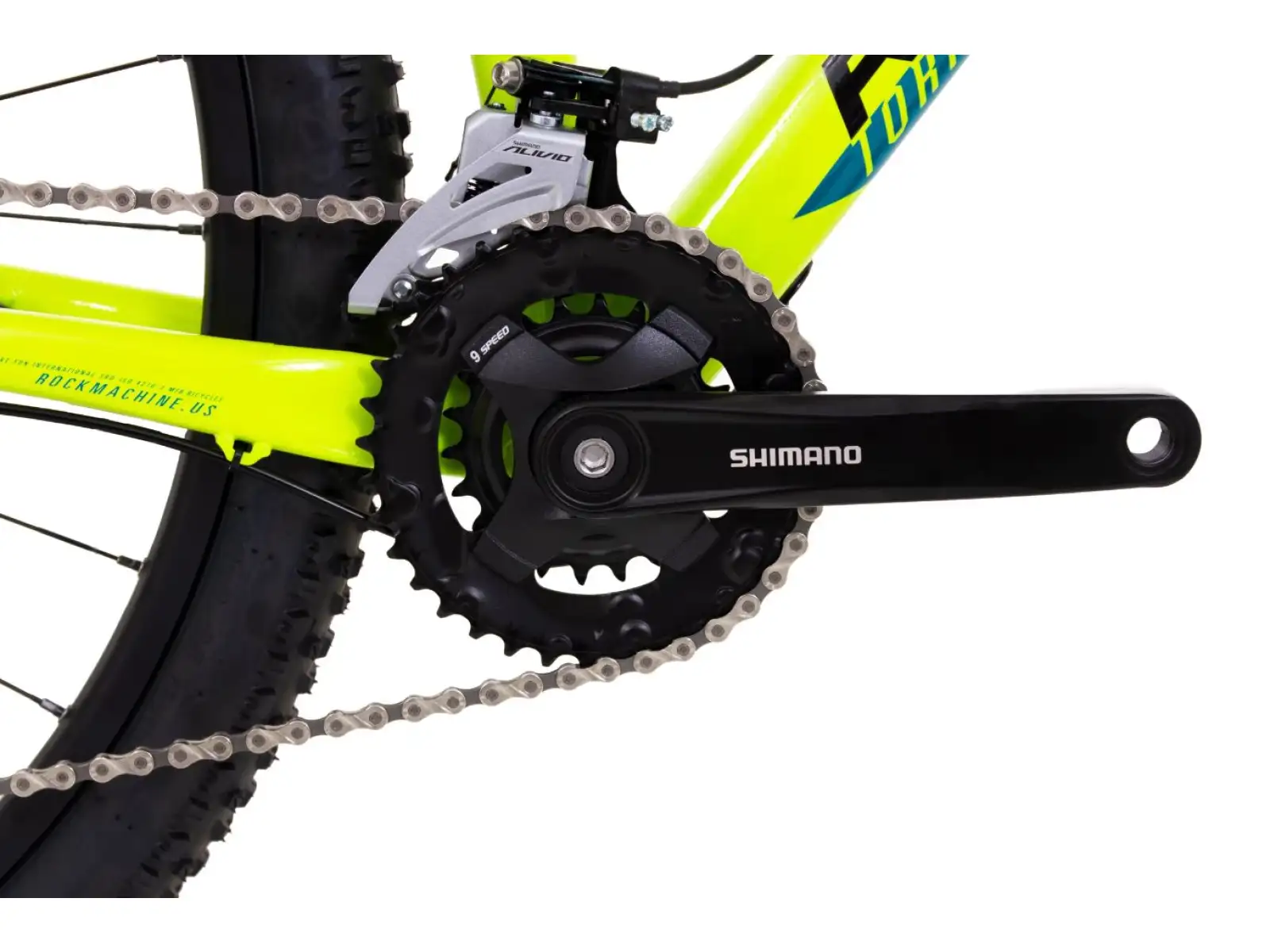 Rock Machine Torrent 20-29 mountain bike gloss radioactive yellow/black/petrol blue