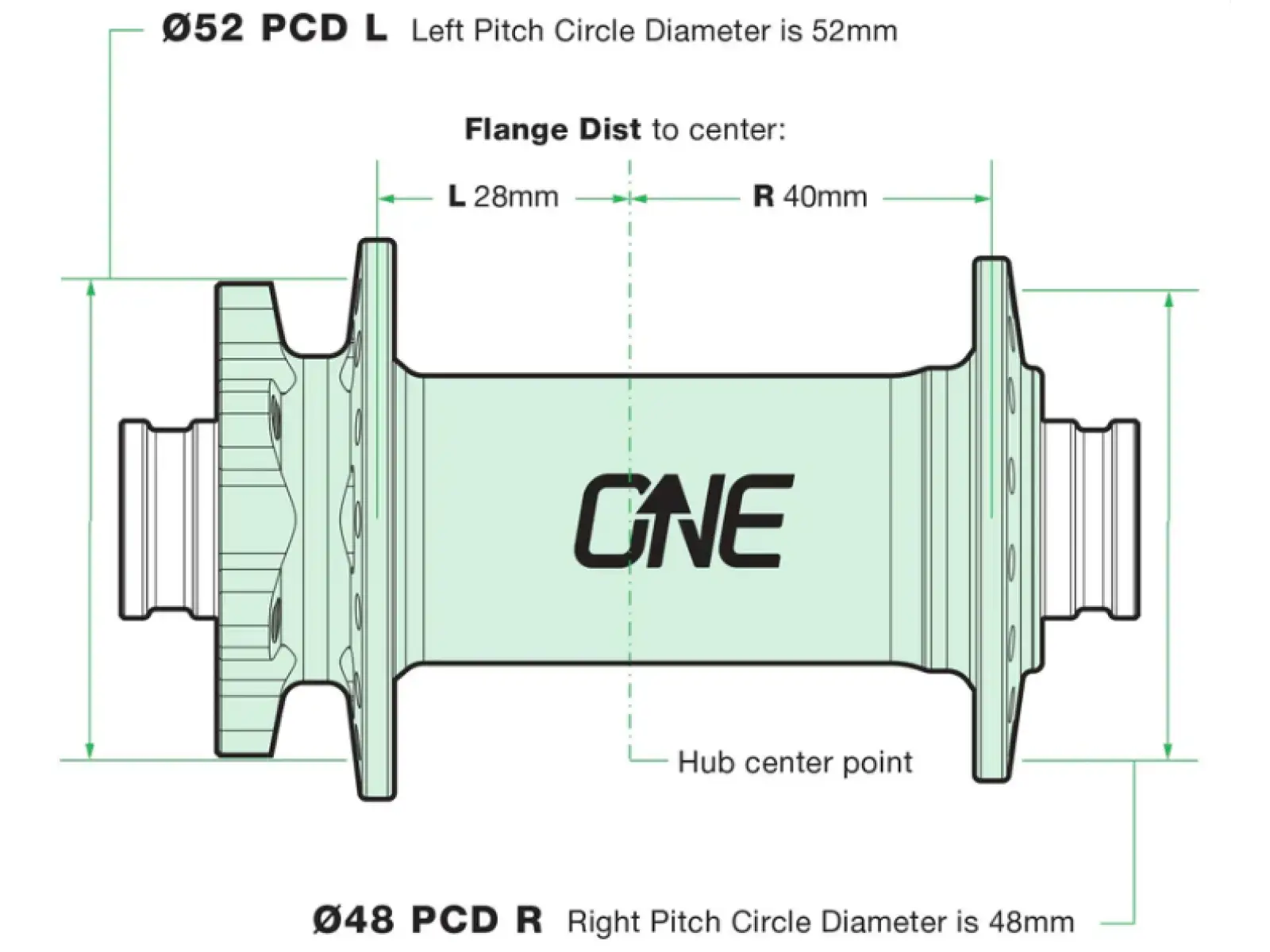 OneUp front hub 110x15 32 holes black
