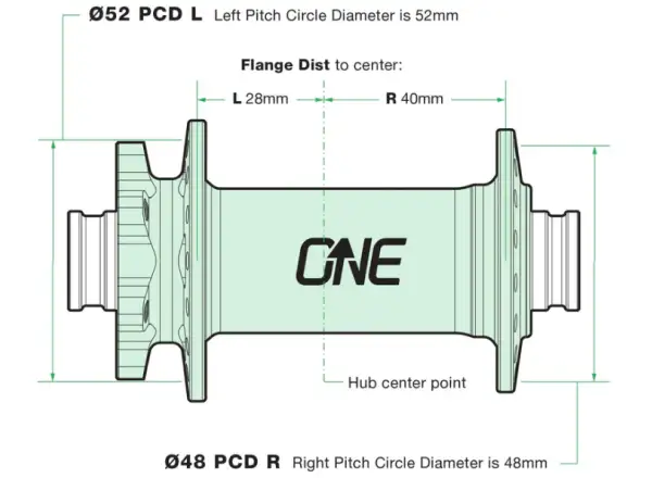 OneUp front hub 110x15 32 holes black