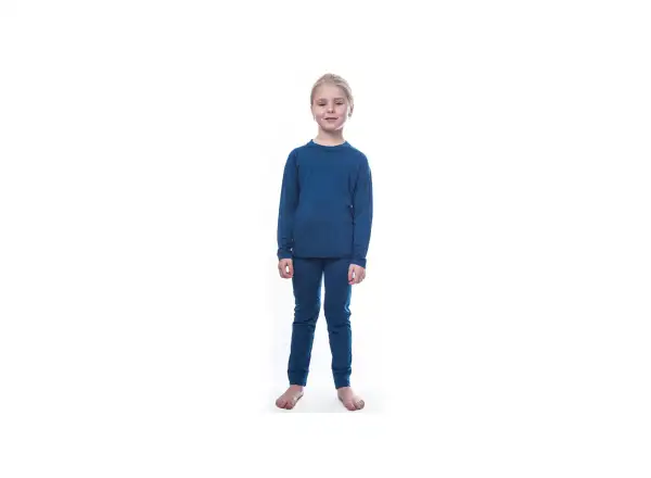 Sensor Merino Air children's set long sleeve shirt + bottom pants dark blue