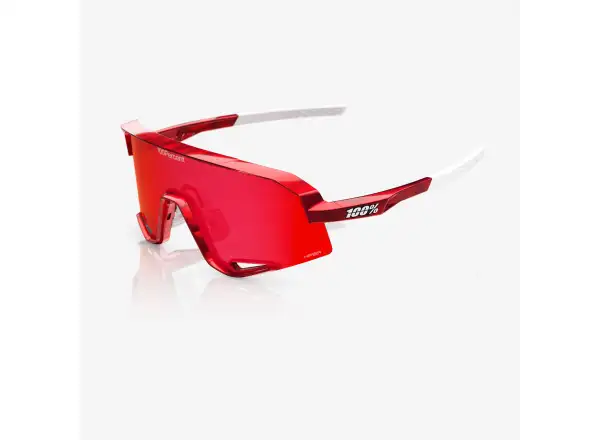 100% Slendale Pidcock Le cycling glasses Gloss Red Holographic HiPER Red Mirror Lens