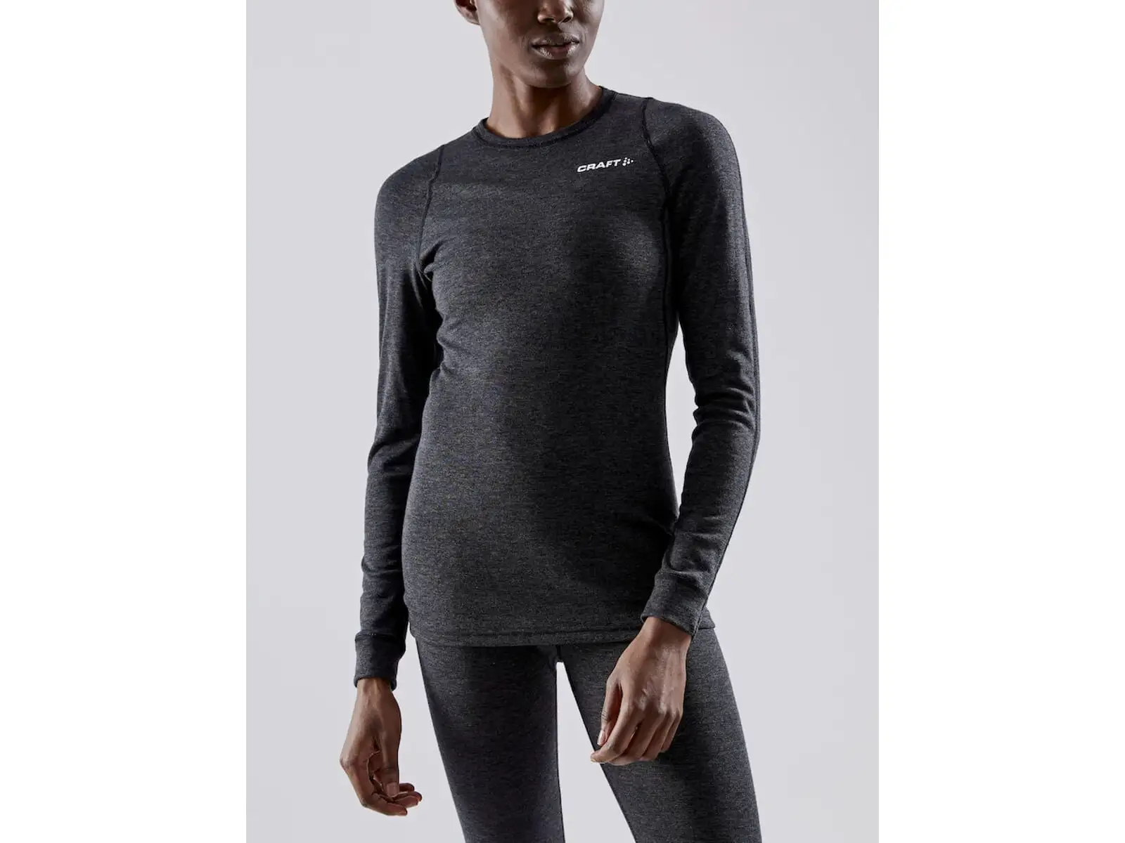 Craft Core Wool Merino women's set long sleeve shirt+pants black