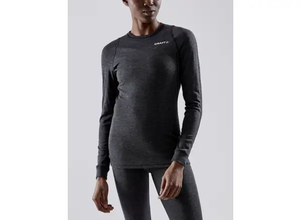 Craft Core Wool Merino women's set long sleeve shirt+pants black