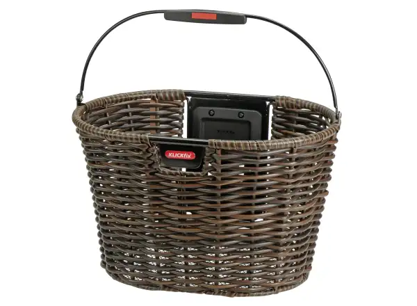 KLICKfix Structura Oval wicker basket for handlebars brown