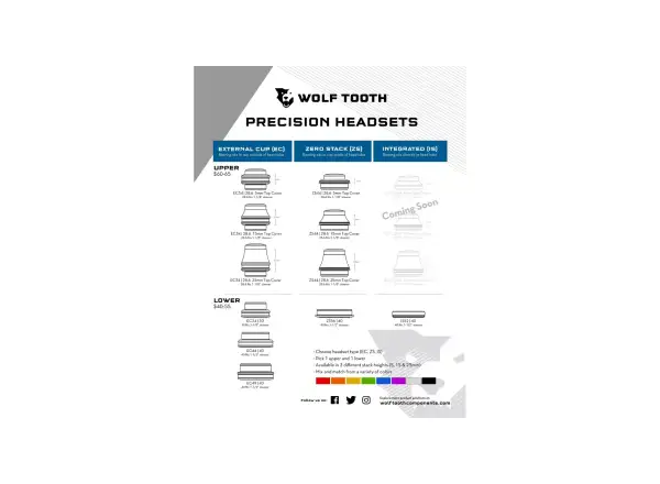 Wolf Tooth Performance Upper IS41/28.6 7mm stack integrated headset black