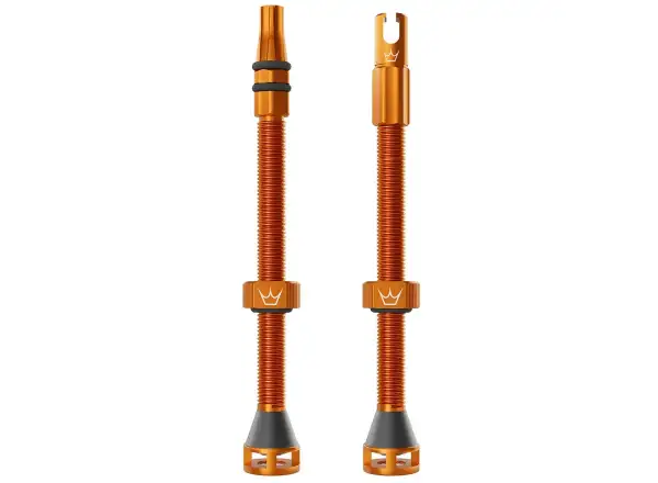 Peatys Holeshot Fast Flow tubeless valves 80 mm Mango
