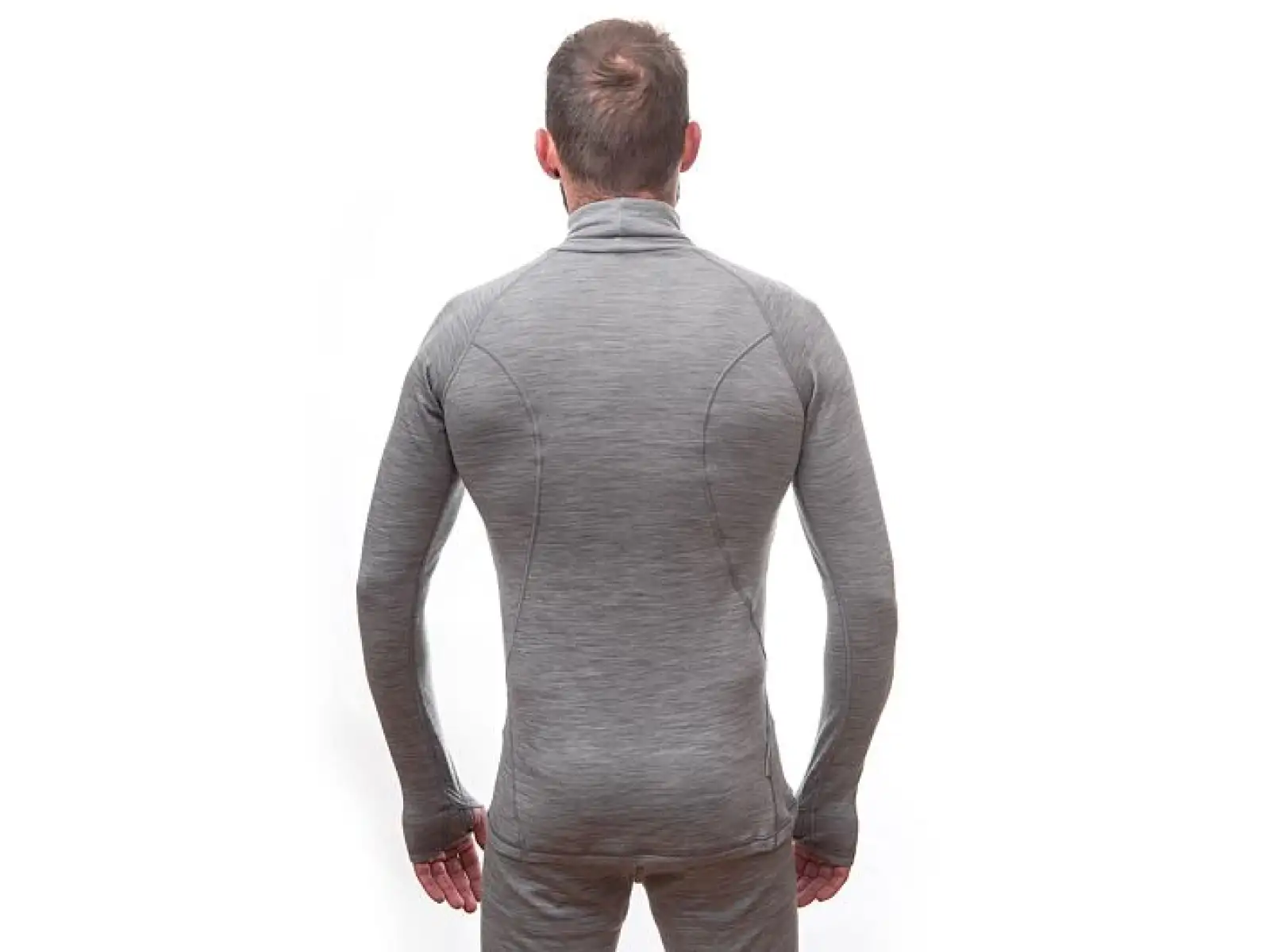 Sensor Merino Bold Neck men's long sleeve shirt Cool Gray
