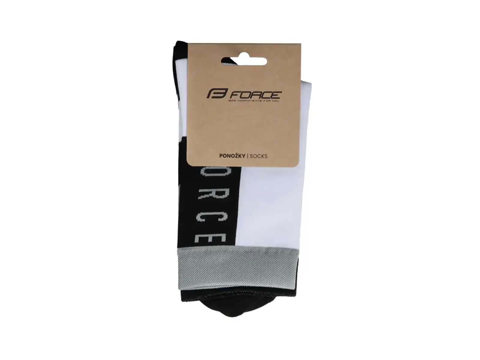 Force Slanted cycling socks black/white