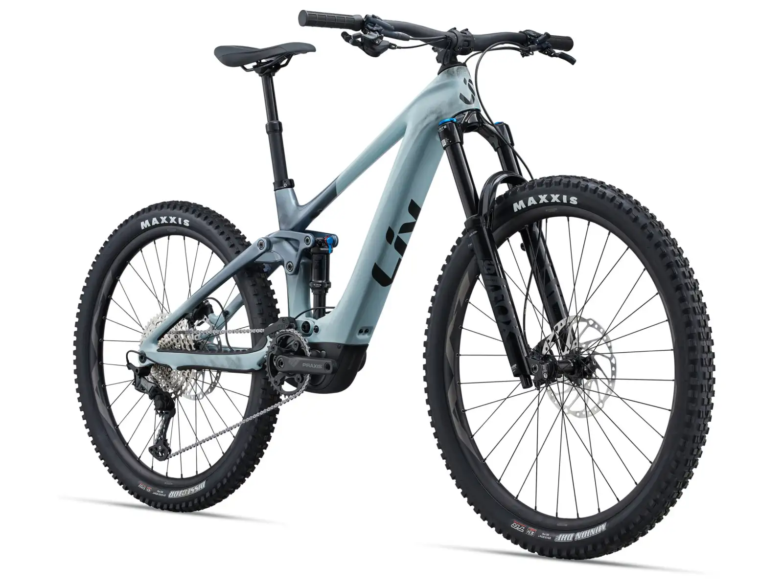 Liv Intrigue X Advanced E+ Elite 2 full suspension e-bike Soap Suds/Aged Denim