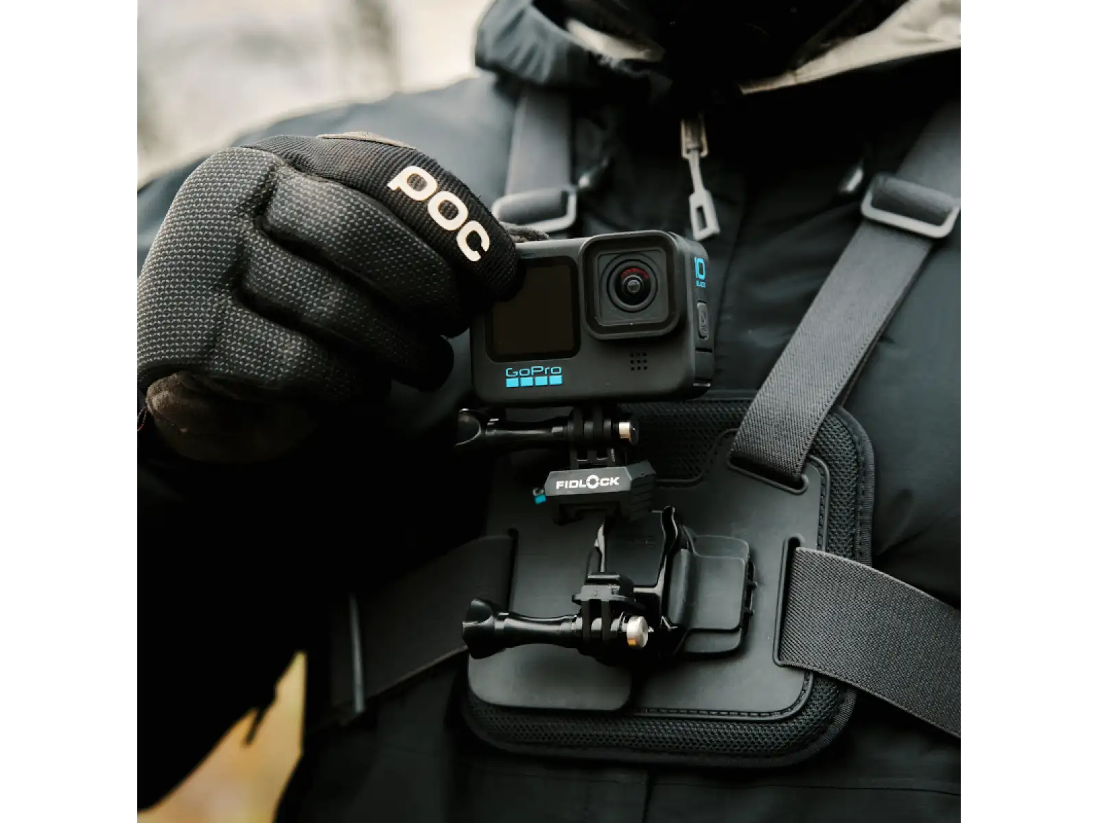 Fidlock Pinclip action camera mount black