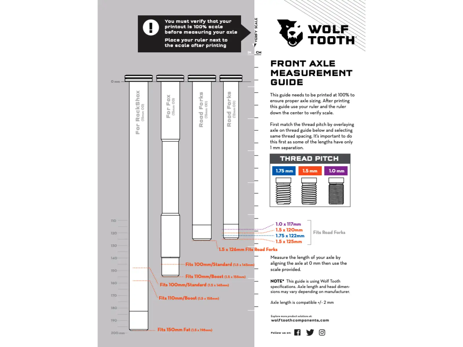 Wolf Tooth thru axle for RockShox fork 110mm Boost black