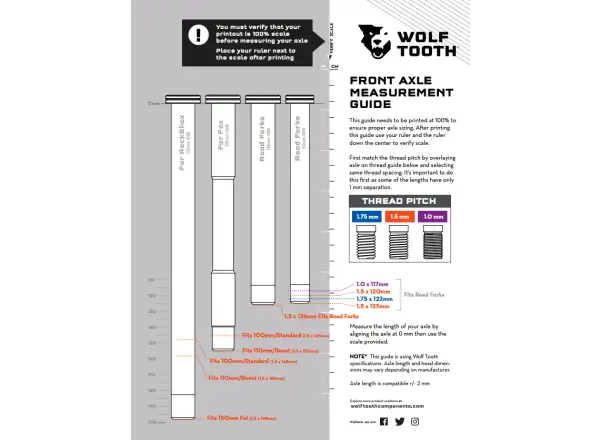 Wolf Tooth thru axle for RockShox fork 110mm Boost black
