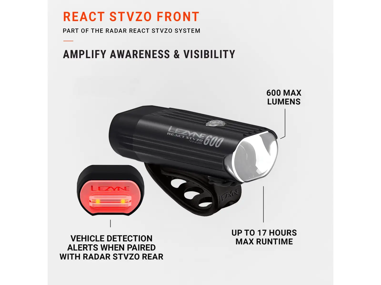 Lezyne React StVZO front light Matte Black